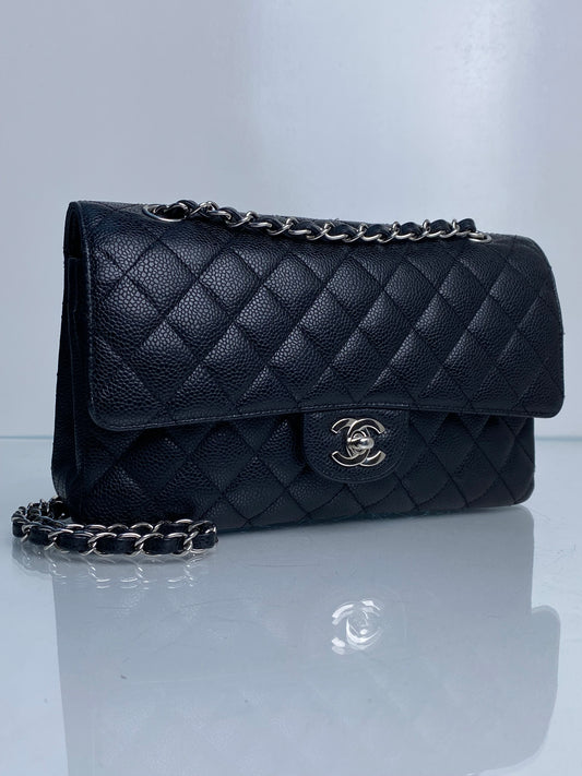 Chanel Black Caviar Classic Medium Flap Bag SHW