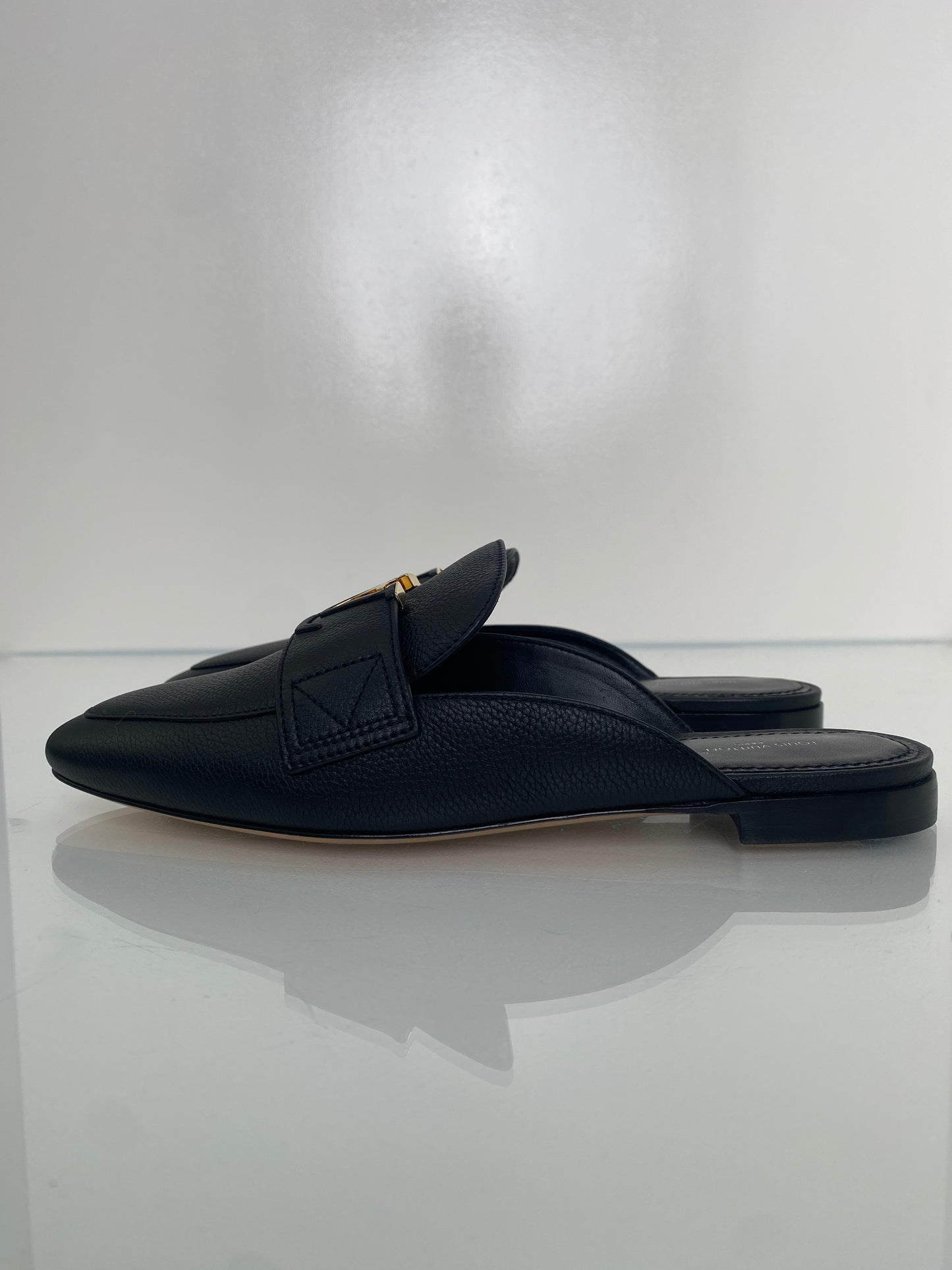 Louis Vuitton Black Mare Open Back Loafer, 40