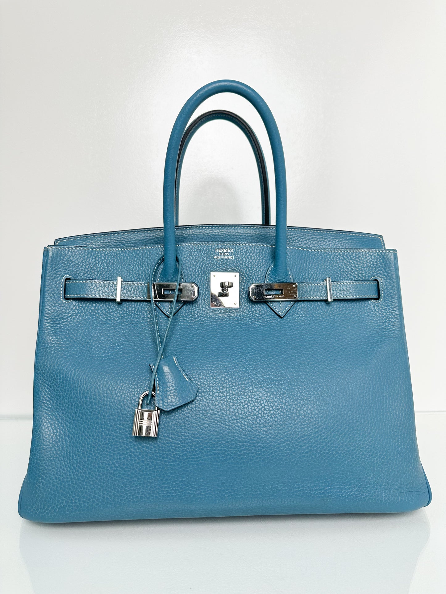 Hermes Birkin 35 Blue Jean Togo PHW #H