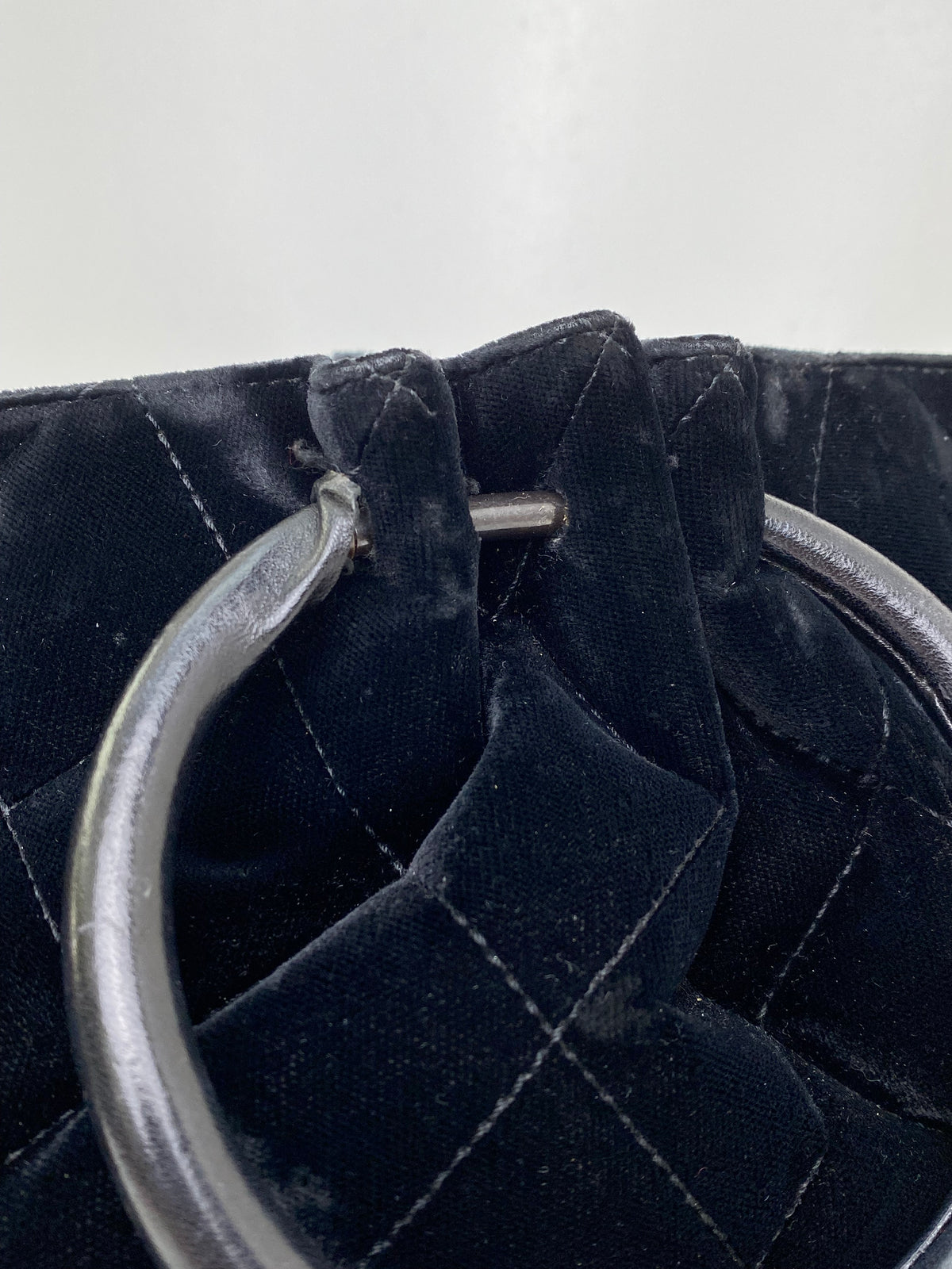 Chanel Vintage Black Velvet Tote Bag GHW