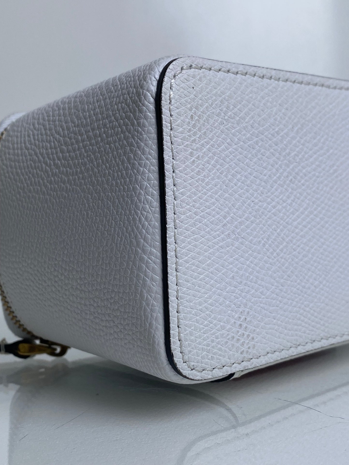 Valentino White Tophandle Vanity Case Bag GHW
