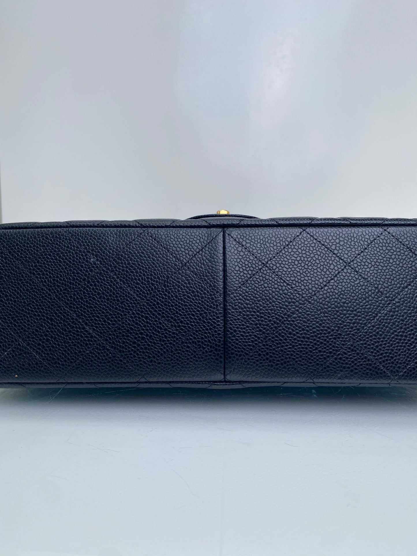 Chanel Black Cavair Quilted Classic Jumbo Flap Bag GHW #15