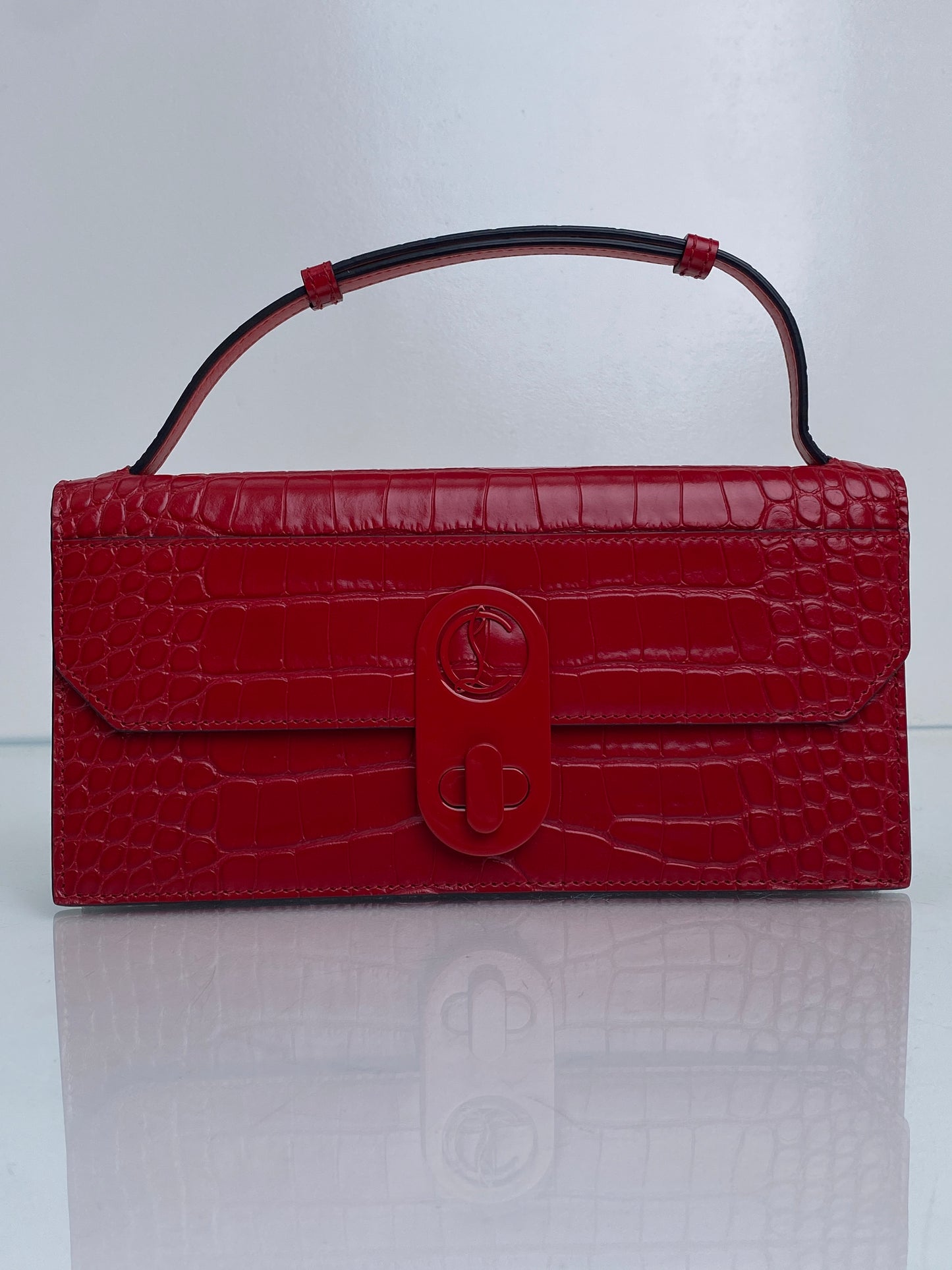 Christian Louboutin Red Elisa Baguette SHW