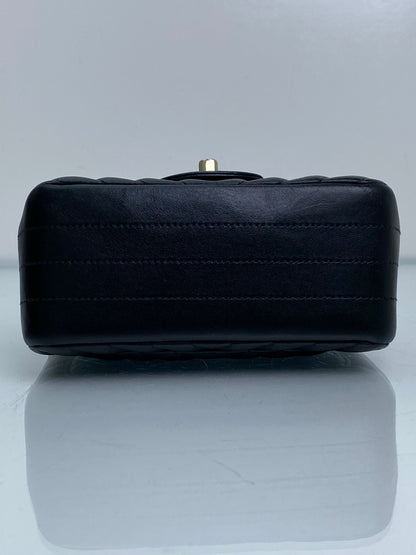 Chanel Black Chevron Lambskin Classic Mini Square Flap Bag GHW #23