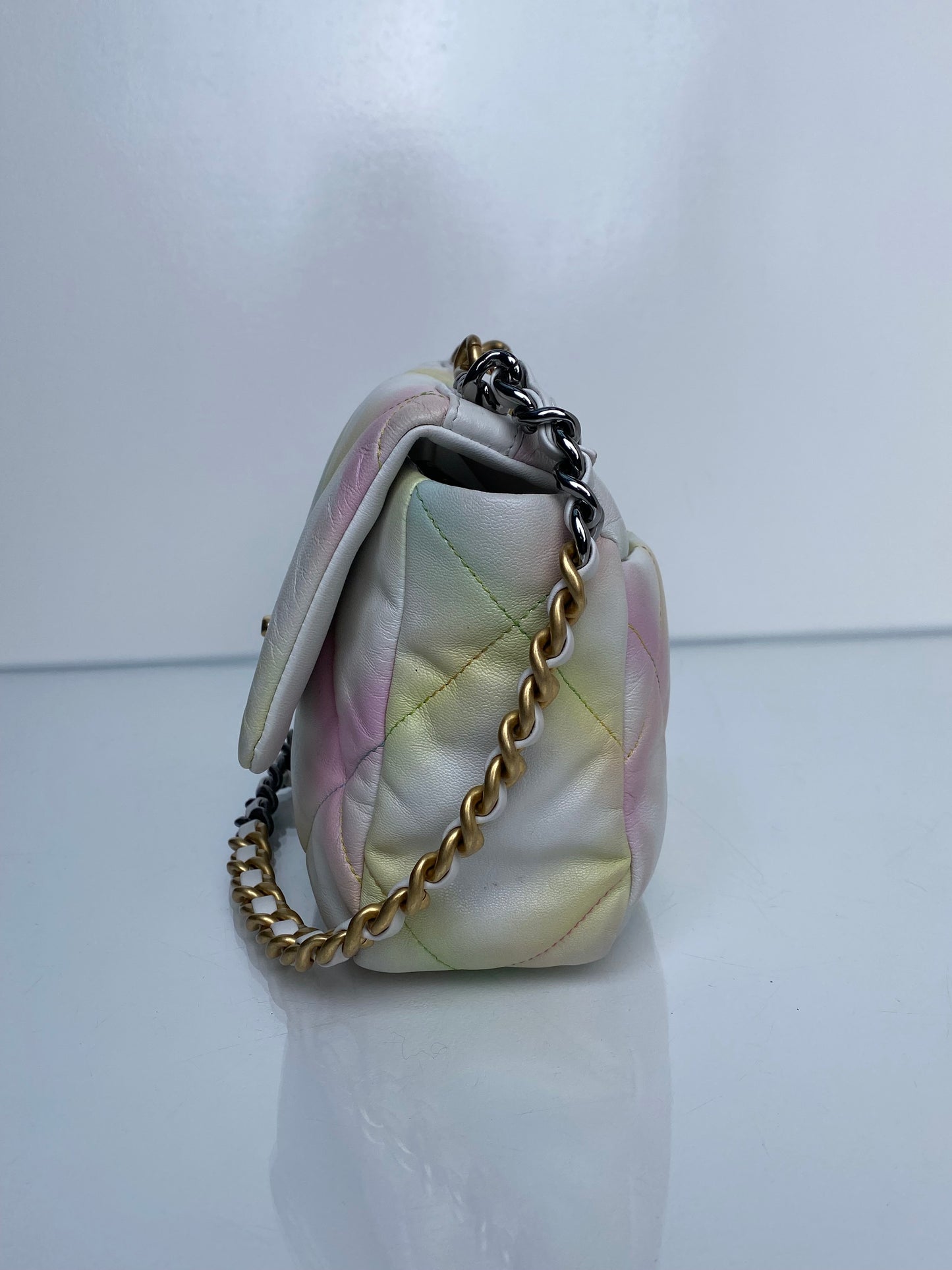 Chanel White & Multicolor Pastel Small 19 Bag TTHW