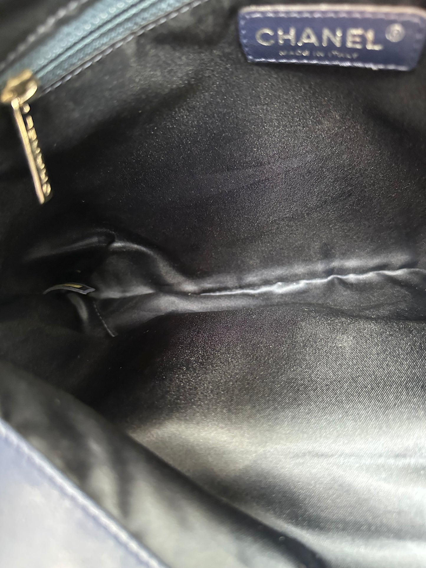 Chanel Blue Lambskin Quilted CC Clutch SHW #14
