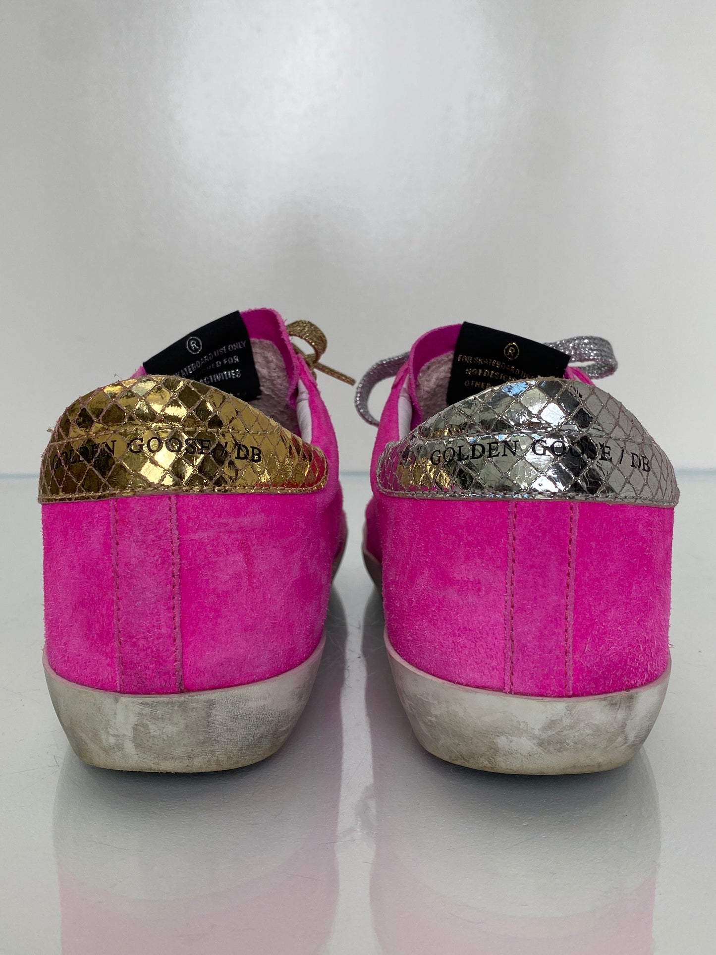 Golden Goode Hot Pink Suede Super Star Sneakers, 37