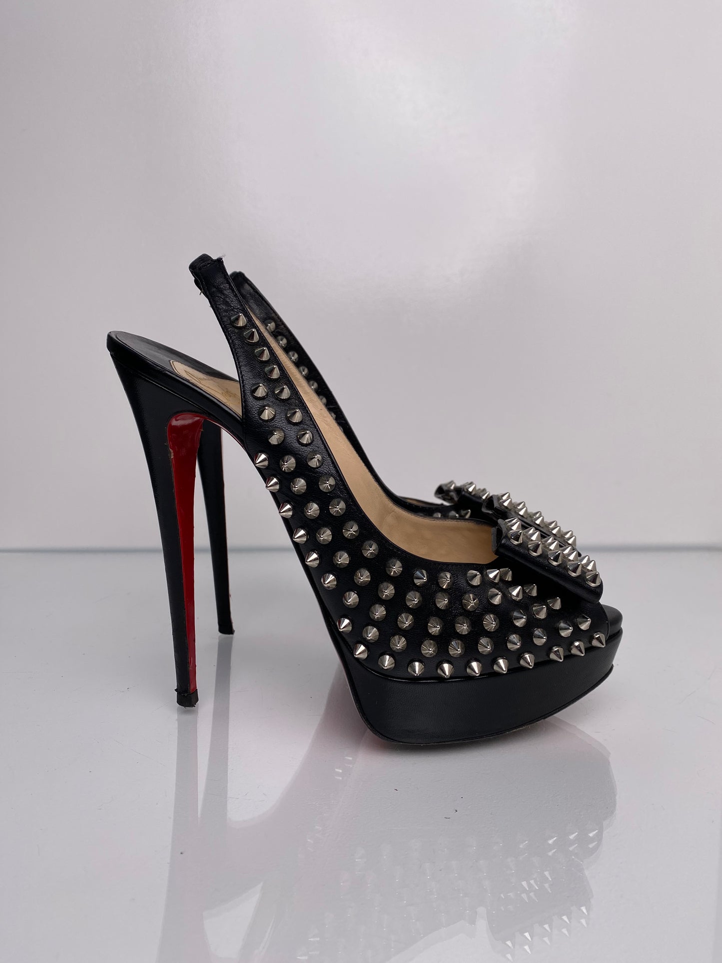 Christian Louboutin Black Studded Pumps, 42