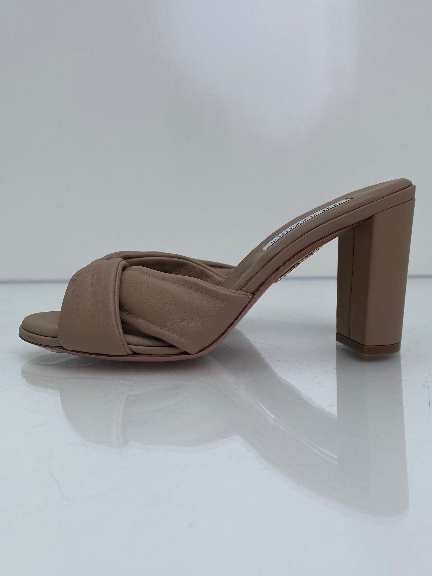 Aquazzura Nude Knot Heels, 37.5