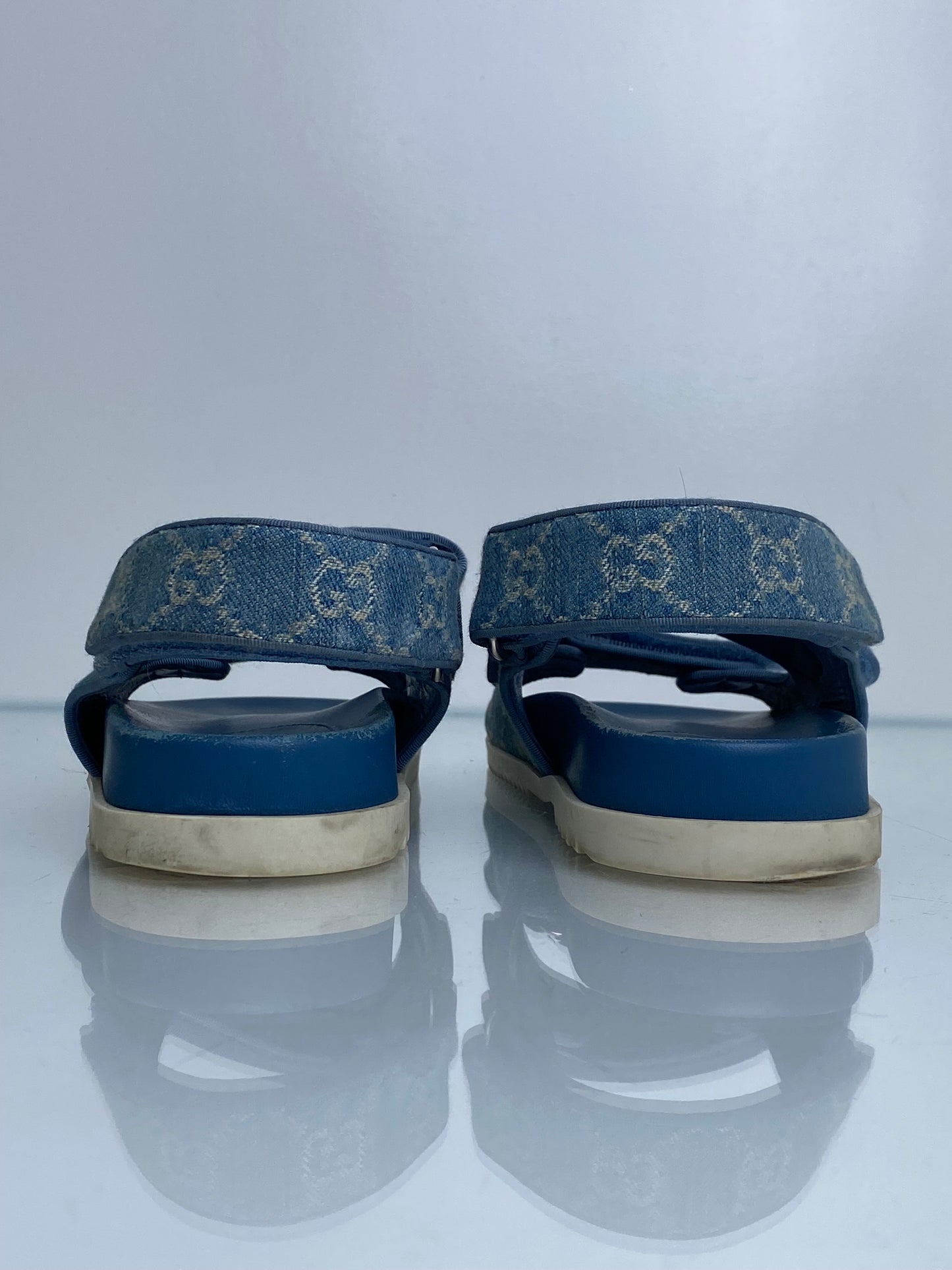 Gucci Denim GG Sandals, 37.5