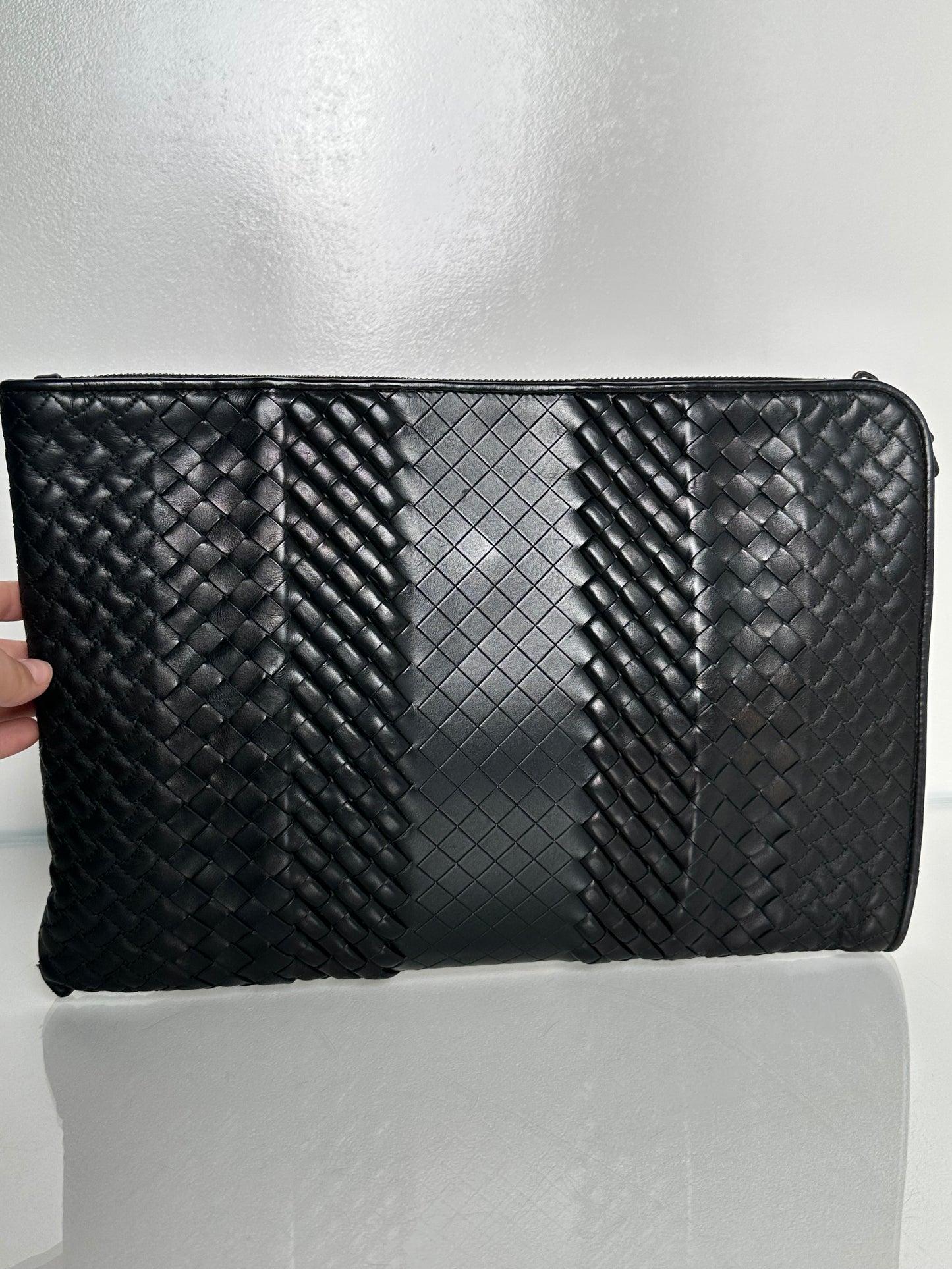 Bottega Veneta Black Intrecciato Clutch