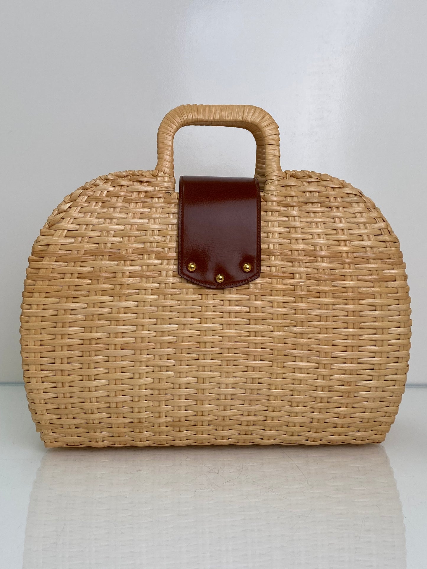Dolce & Gabbana Tan & Brown DG Amore Wicker Handbag GHW