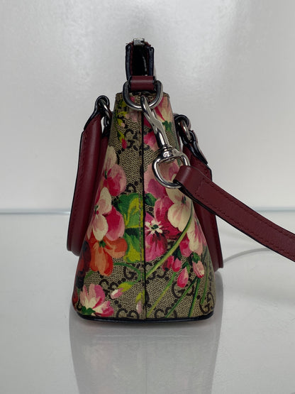 Gucci Blooms Mini Crossbody Tote Bag Pink GHW