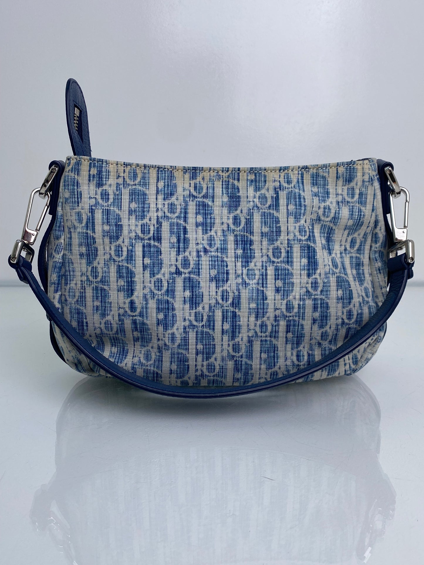 Dior Blue Oblique Kasuri Saddle Bag SHW