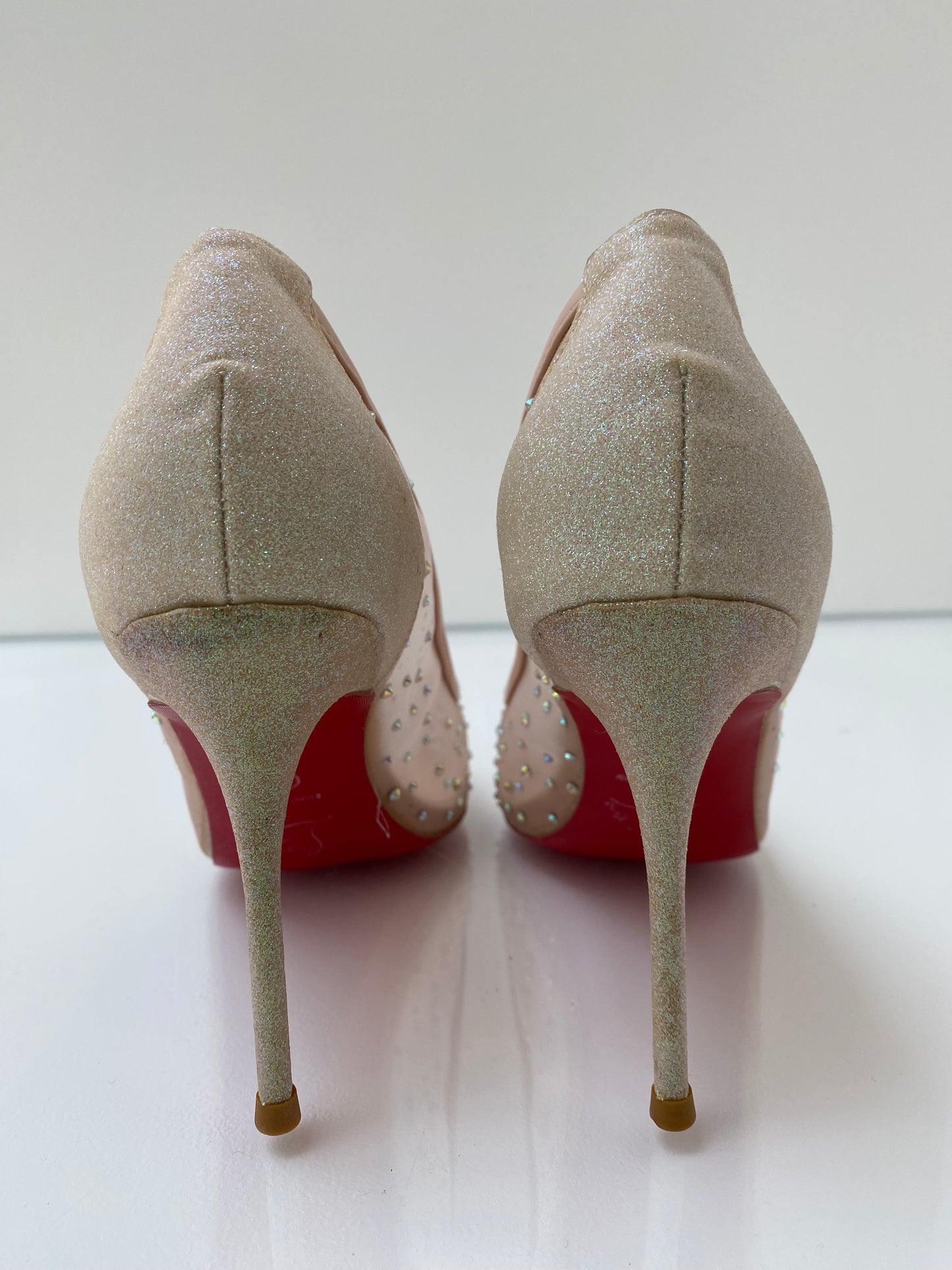 Christian Louboutin Mesh Crystal Heels 40