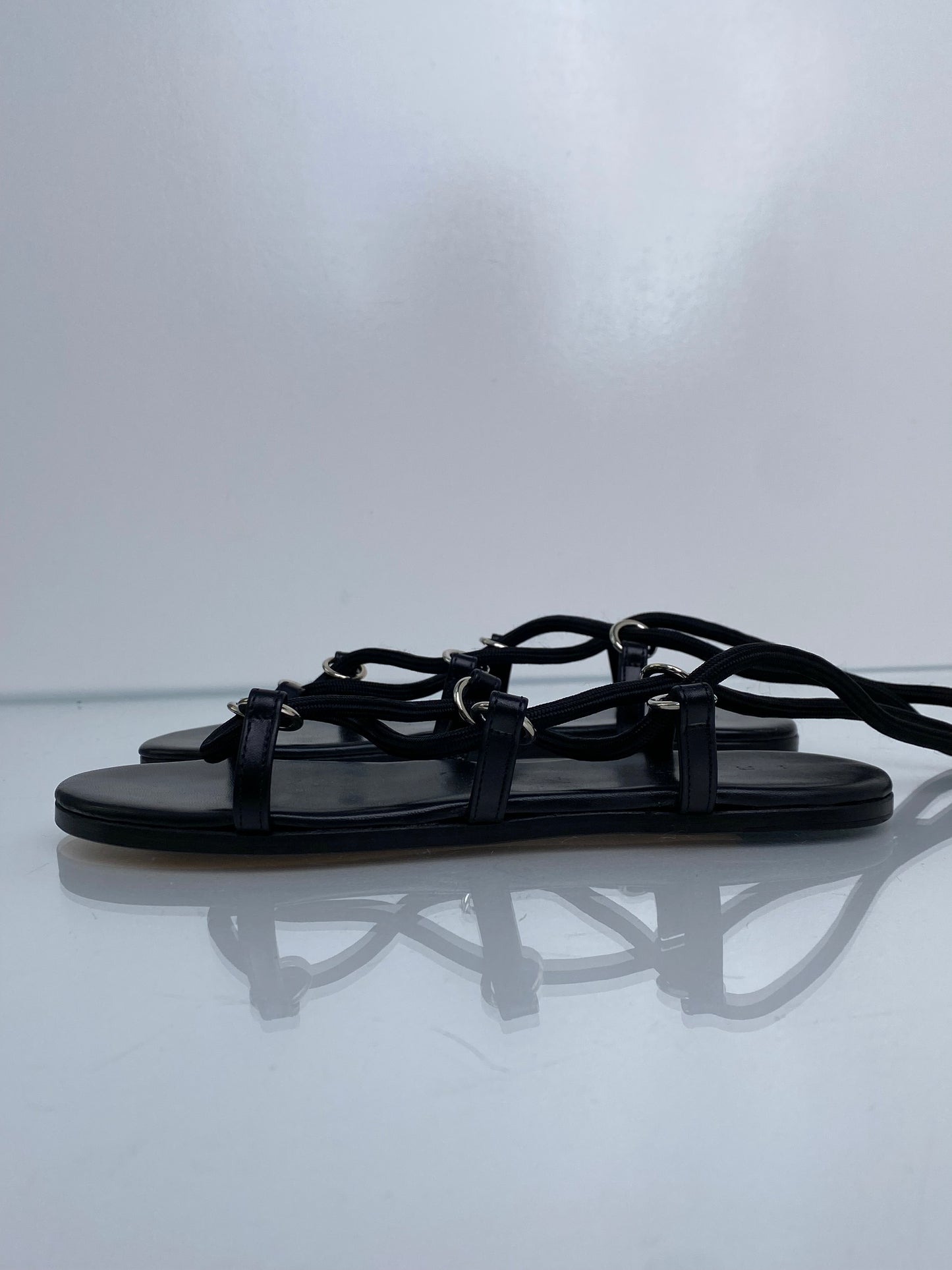 IRO Black Strappy Sandals, 37