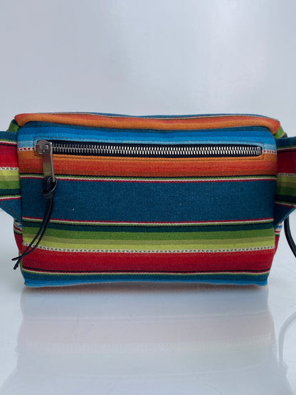 Saint Laurent Blue, Green, & Red Striped Wool Bum Bag SHW