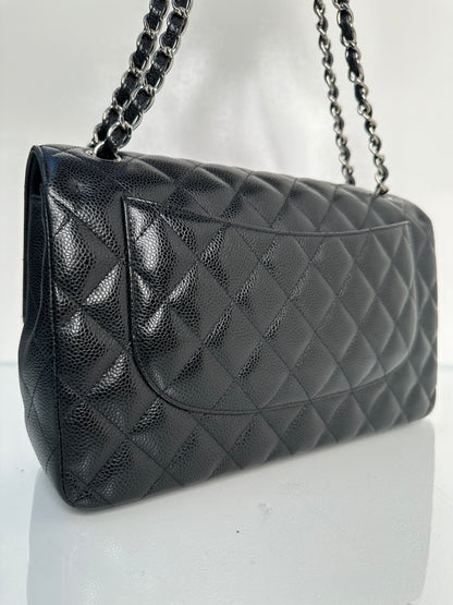 Chanel Jumbo Double Flap Black Caviar SHW