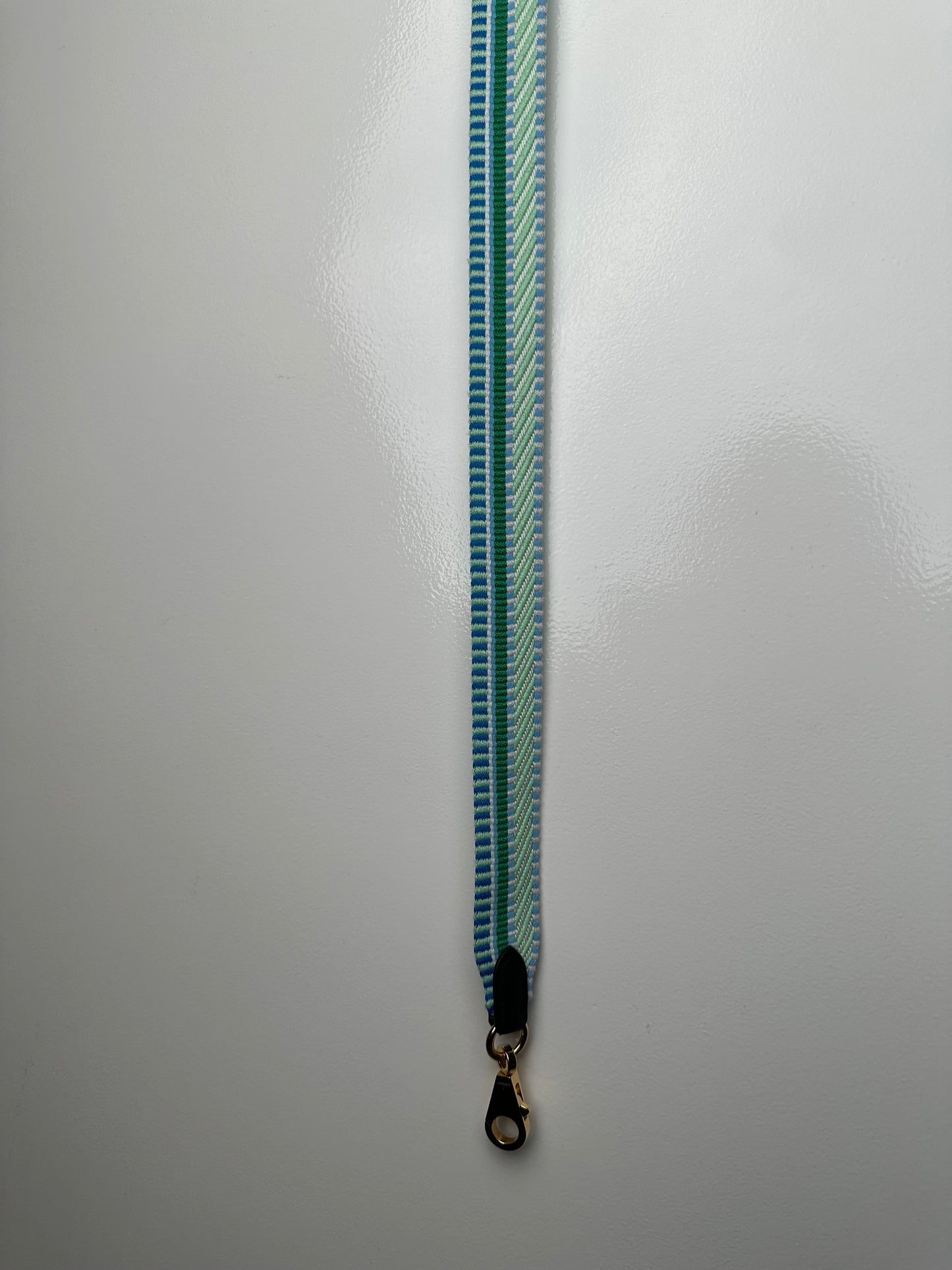 Hermes Teal & White Sangle Strap GHW