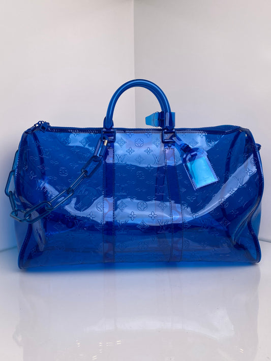 Louis Vuitton Blue Clear Keepall 50