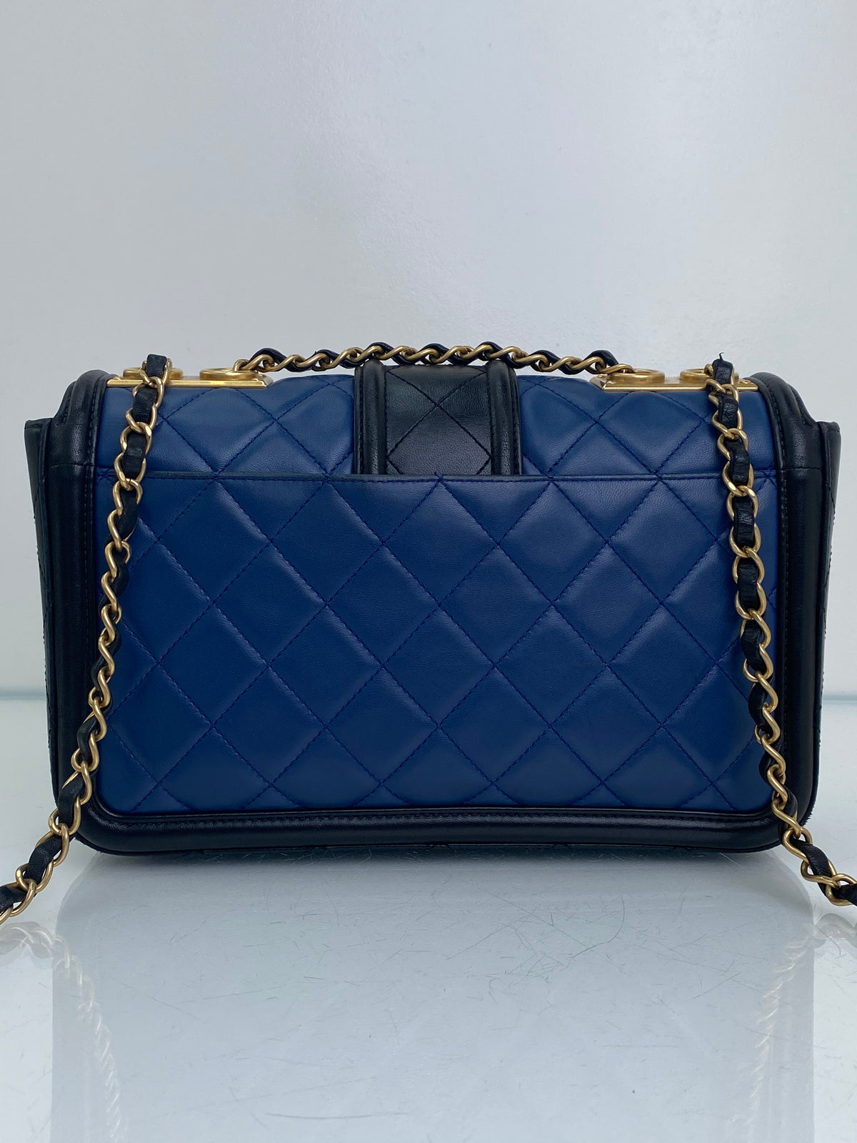 Chanel Navy & Black Elegant CC Medium Flap Bag GHW