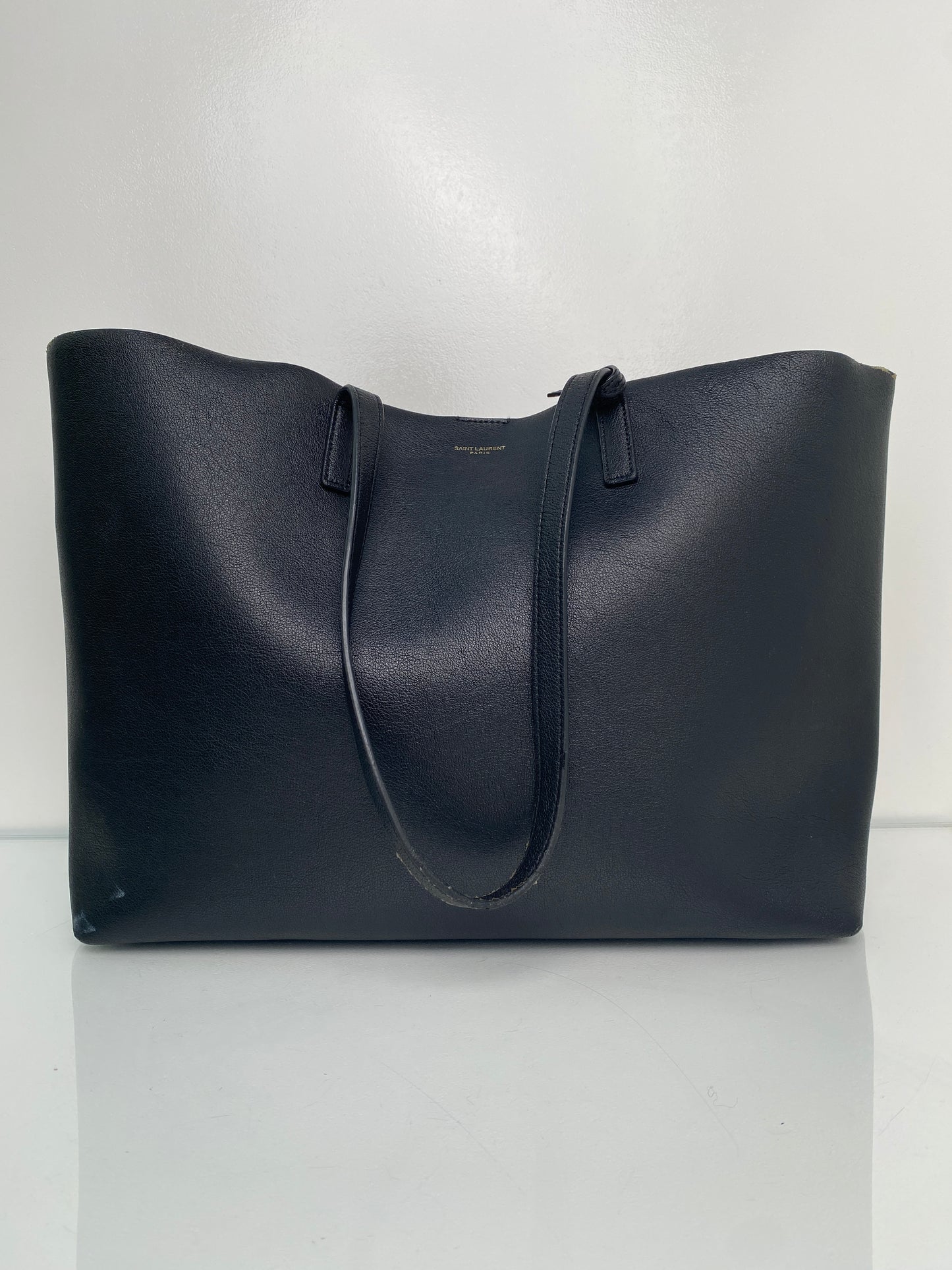 Saint Laurent Black Leather Shopper Tote (As Is)