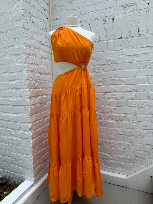 Farm Rio Assymetrical Orange Dress, M