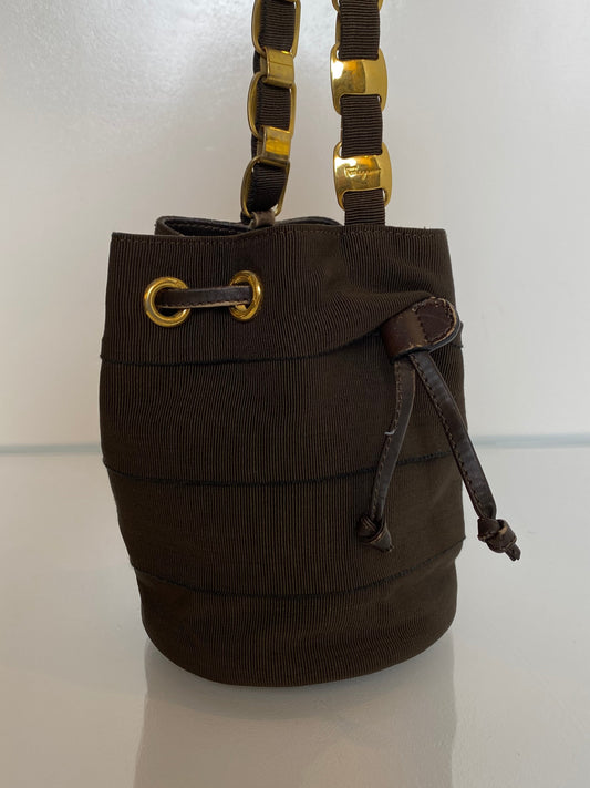 Ferragamo Vintage Brown Ribbon Bag
