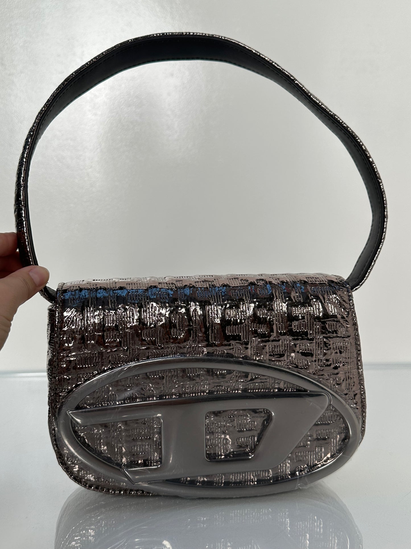 Diesel Metallic Logo Shoulder Bag SHW