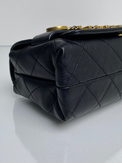 Chanel Black Matelasse Chain Lambskin Shoulder Bag GHW