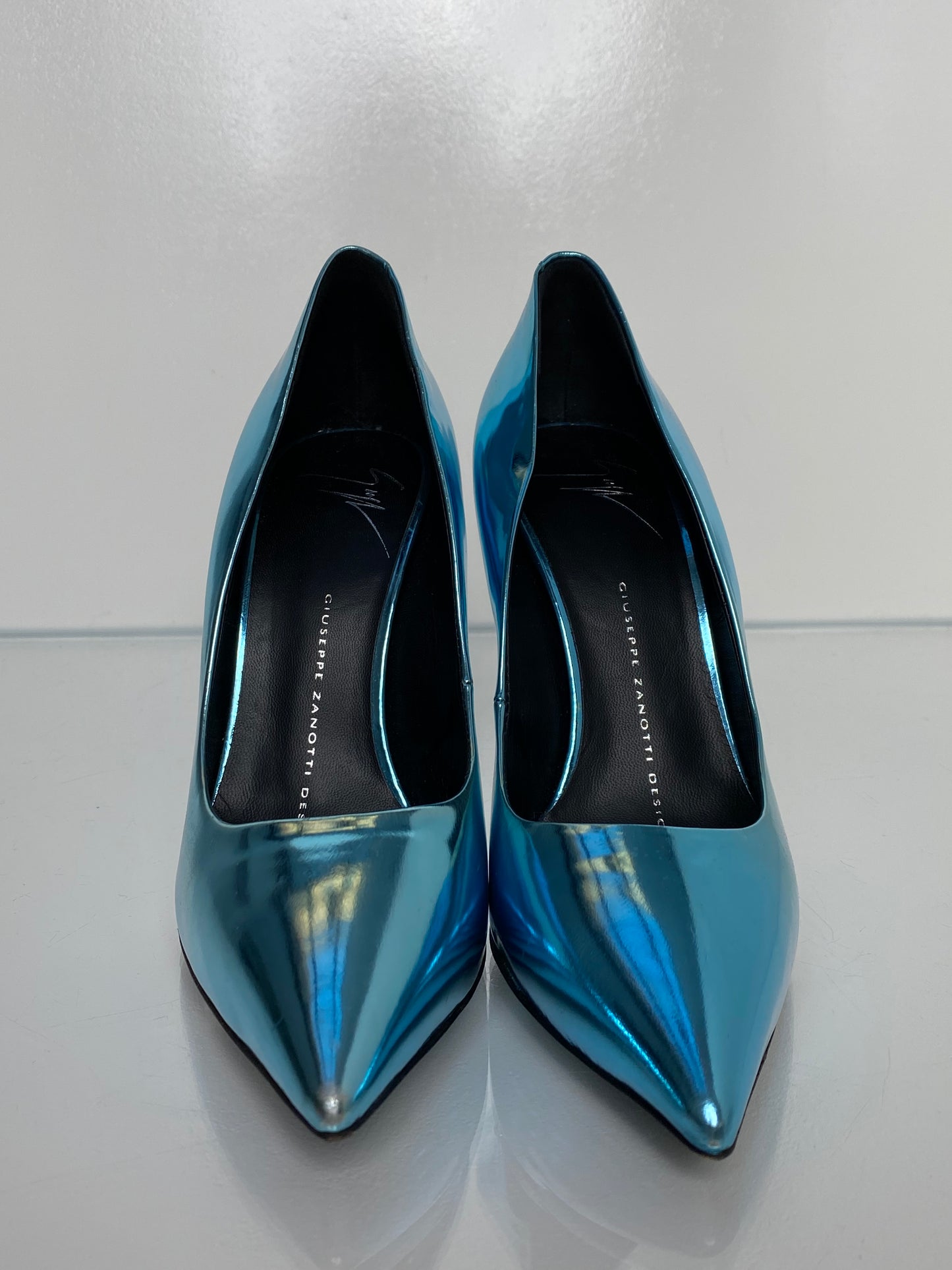 Giuseppe Zanotti Metallic Blue Pumps, 36