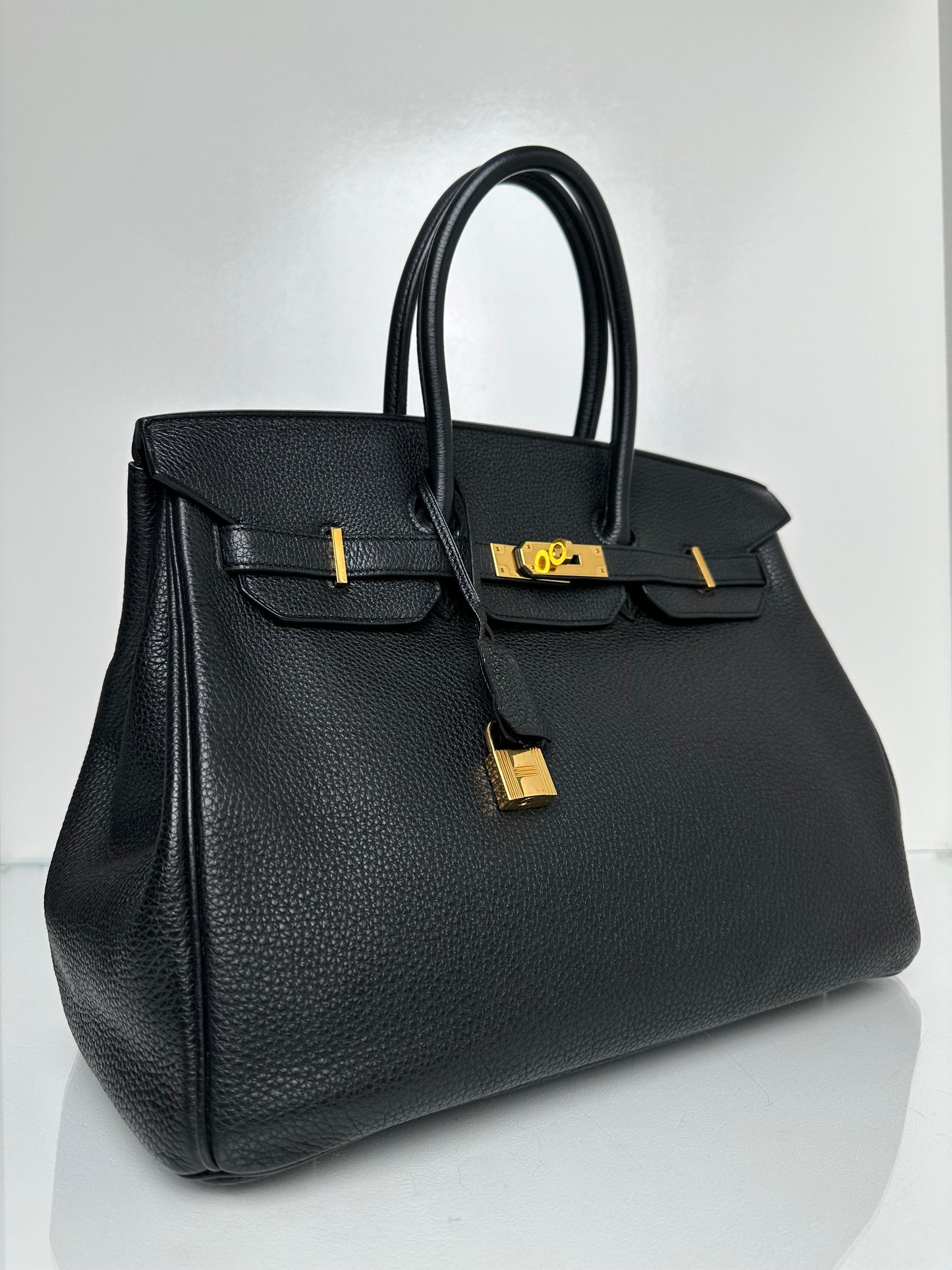 Hermes Birkin 35 Black Togo GHW #Q