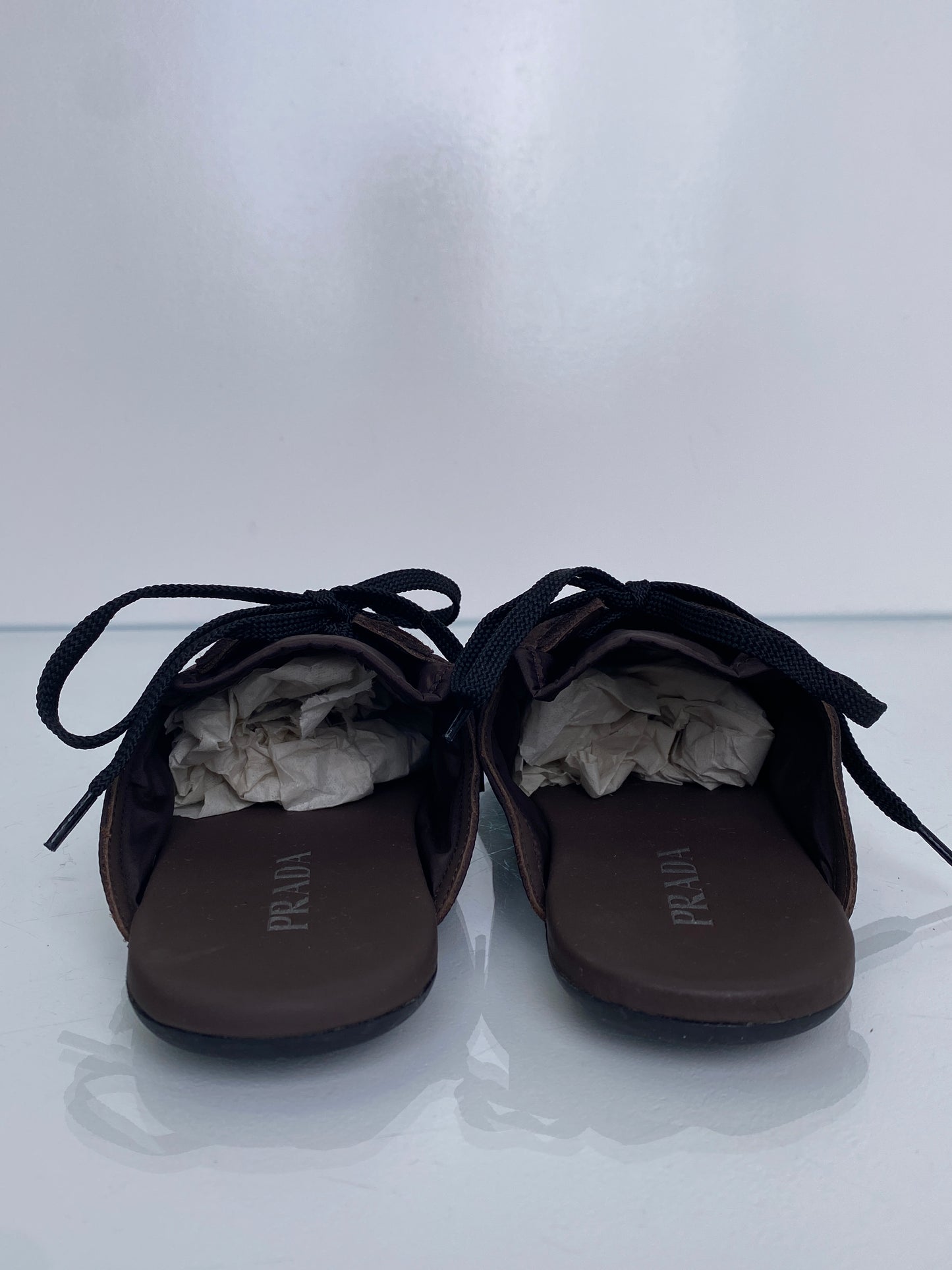 Prada Collapse Re-Nylon And Suede Brown Sneakers, 38