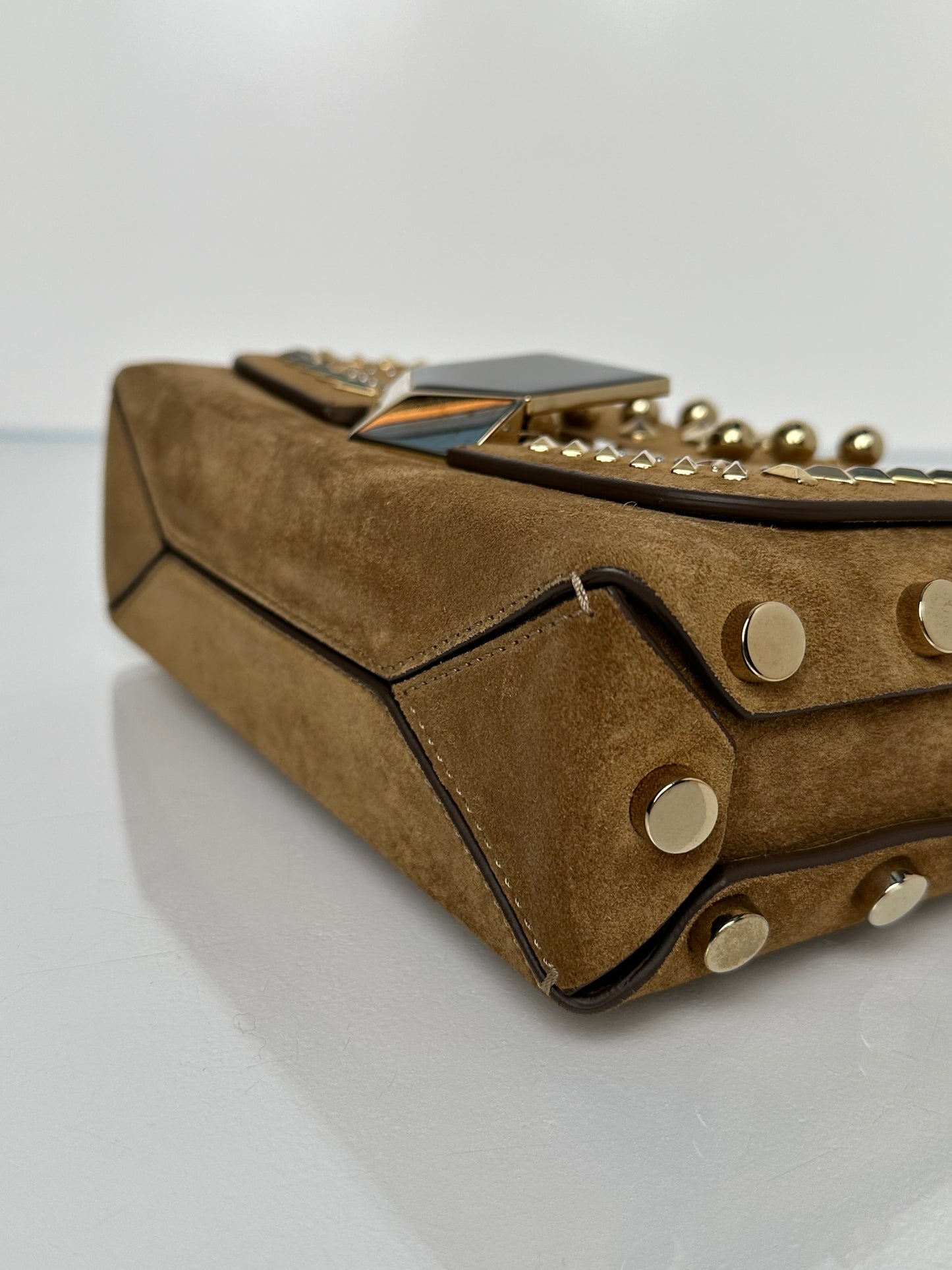 Jimmy Choo Camel Studded Lockett Bag GHW