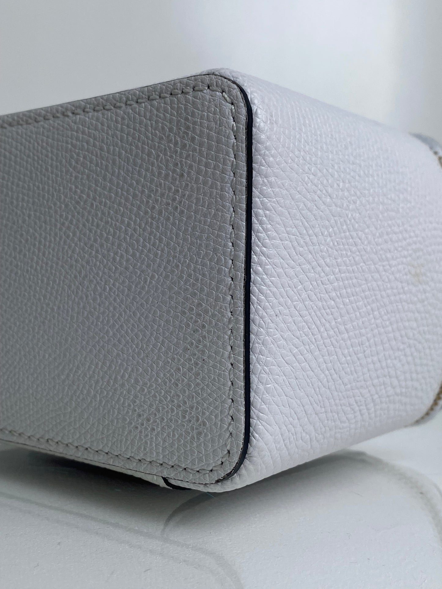 Valentino White Tophandle Vanity Case Bag GHW