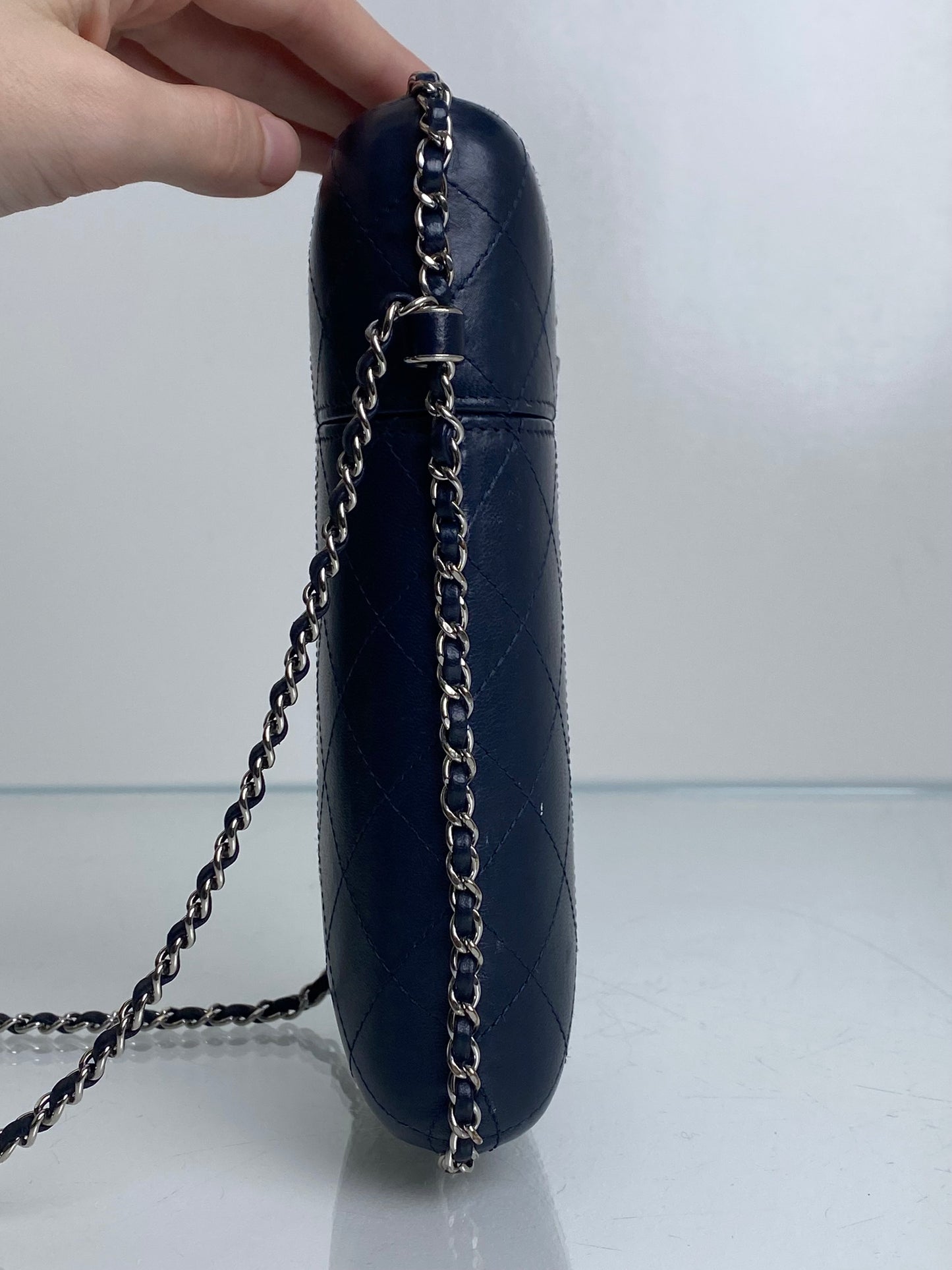 Chanel Navy Chain Around Phone Holder Bag SHW