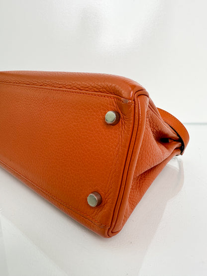 Hermes Kelly 28 Orange Togo PHW #H