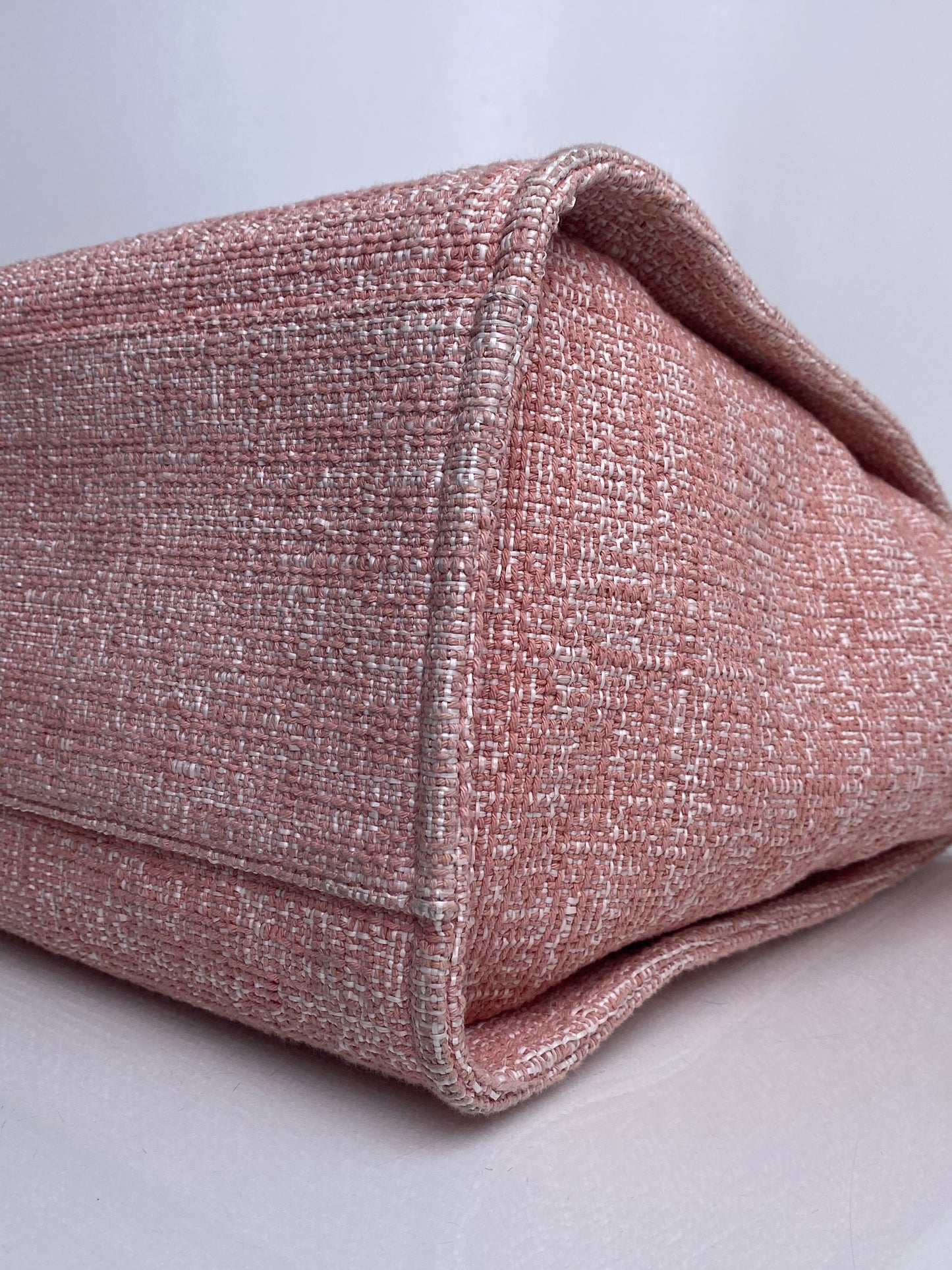 Chanel Pink Glitter Deauville Tweed Medium Tote Bag SHW