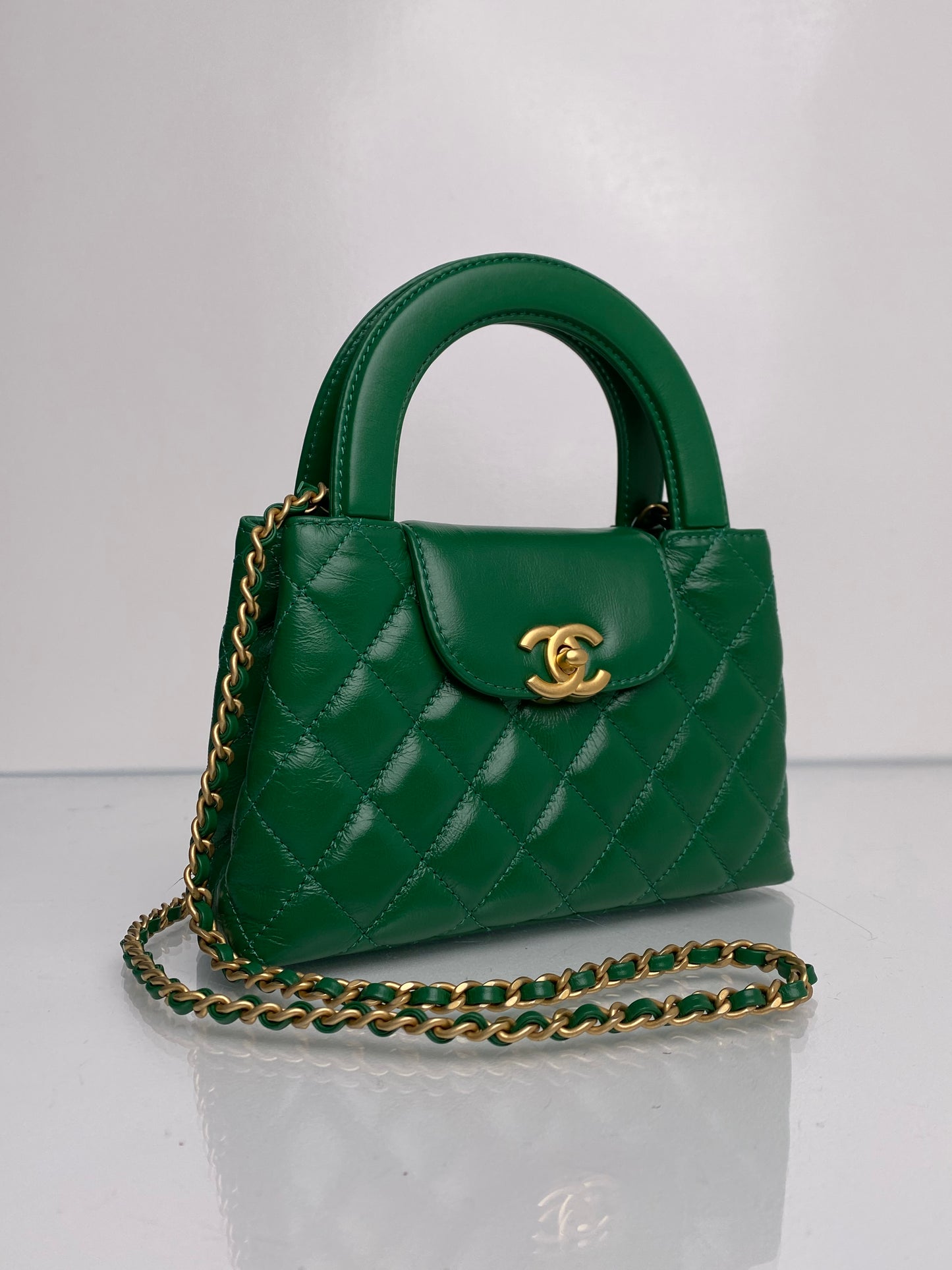 Chanel Smally Kelly Green Lambskin GHW