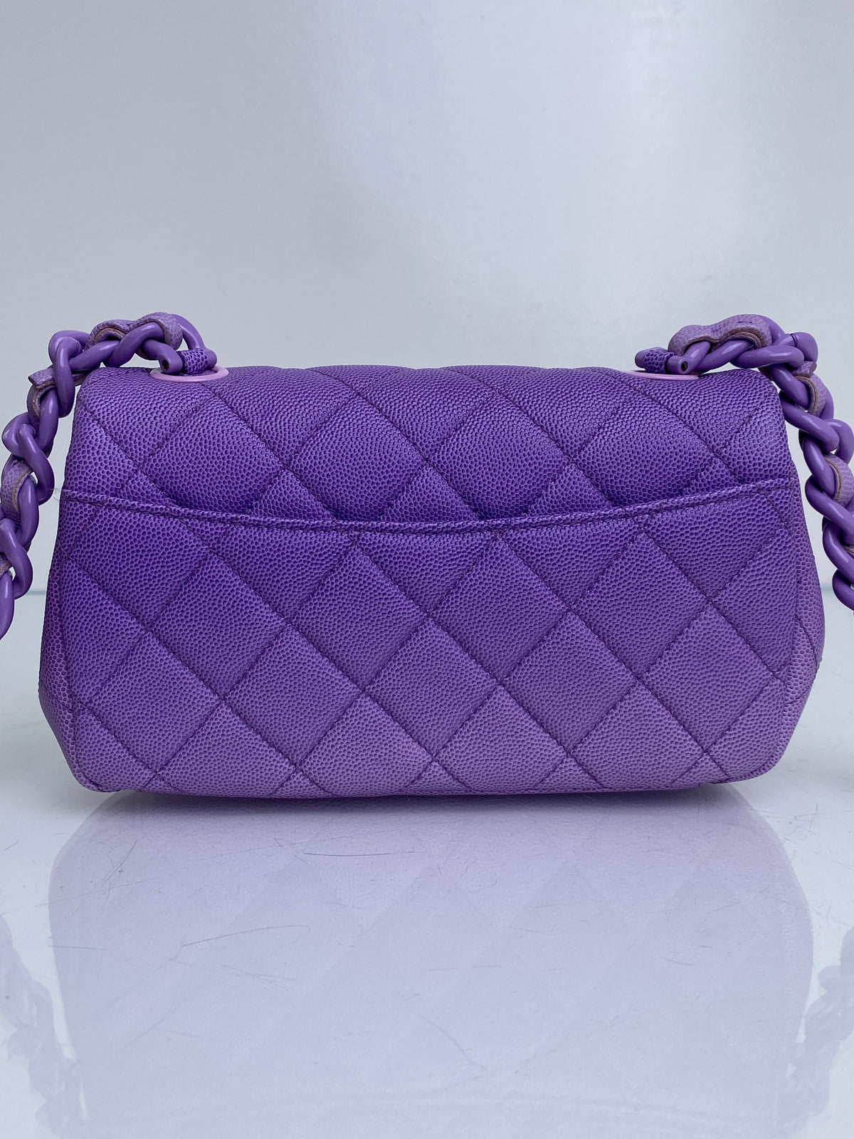 Chanel Mini Purple Ombre Flap Acrylic Chain Bag SHW