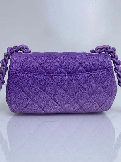 Chanel Mini Purple Ombre Flap Acrylic Chain Bag SHW