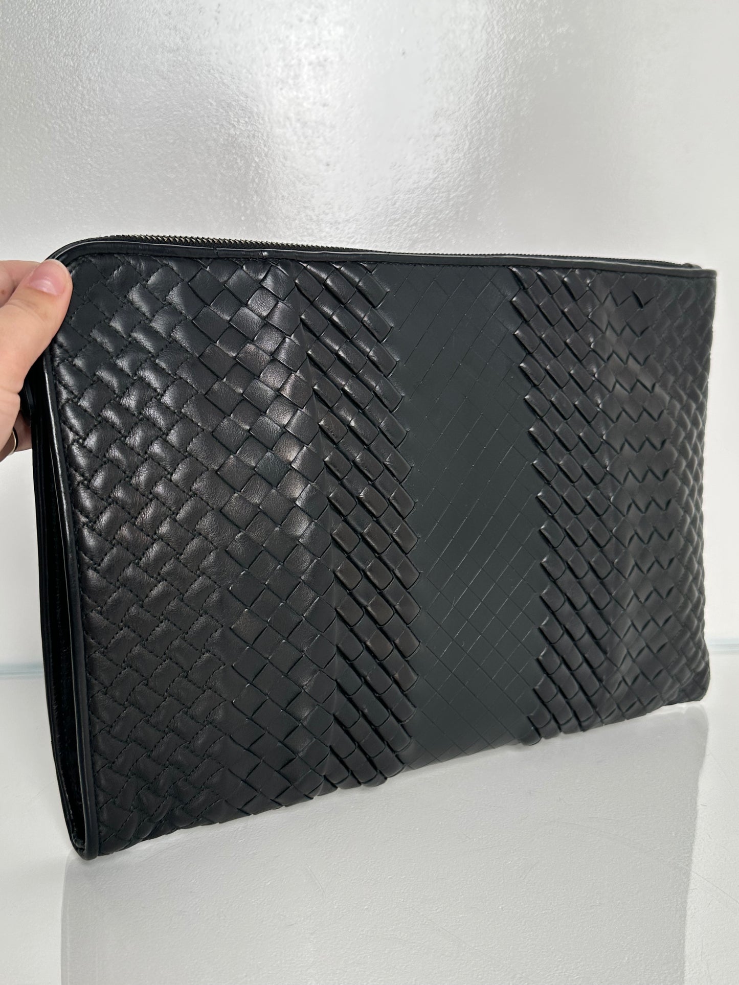 Bottega Veneta Black Intrecciato Clutch