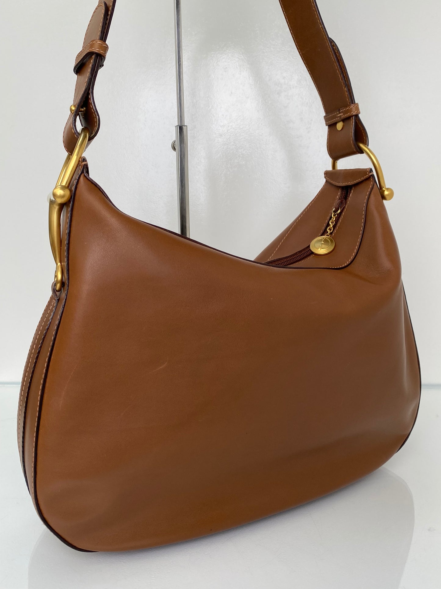 Gucci Brown Horsebit Buckle Hobo Tote GHW