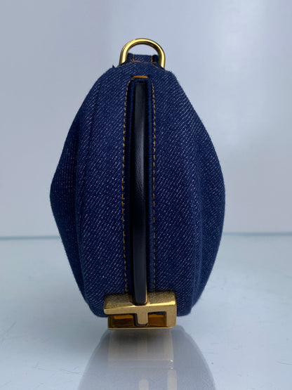Fendi Blue Denim Fendigraphy Nano Bag / Charm GHW