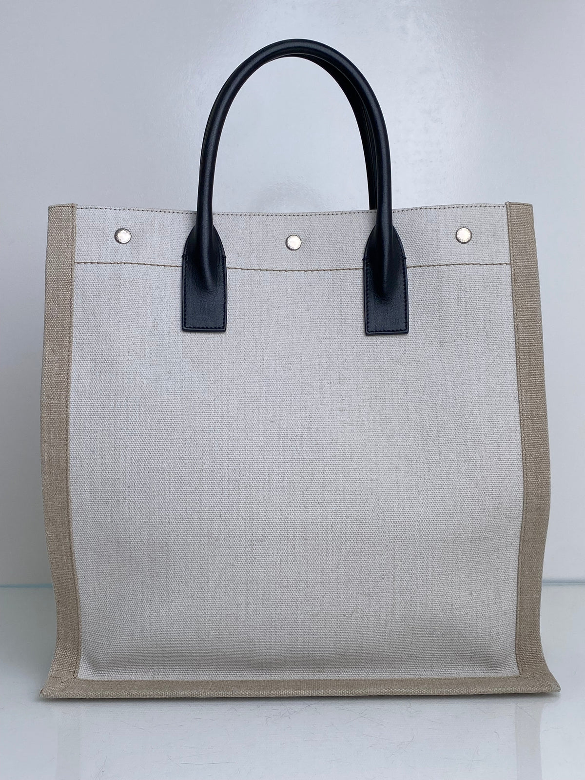 Saint Laurent Beige Rive Gauche North/South Tote Bag SHW