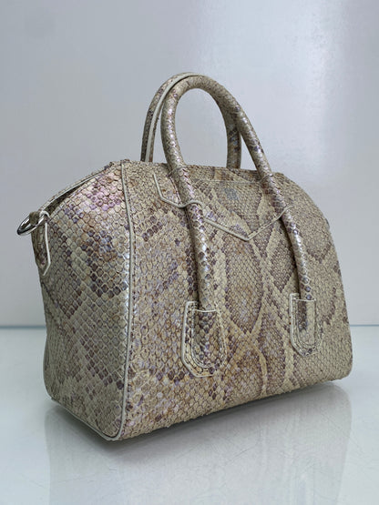 Givenchy Mini Antigona Lock Snakeskin Bag SHW
