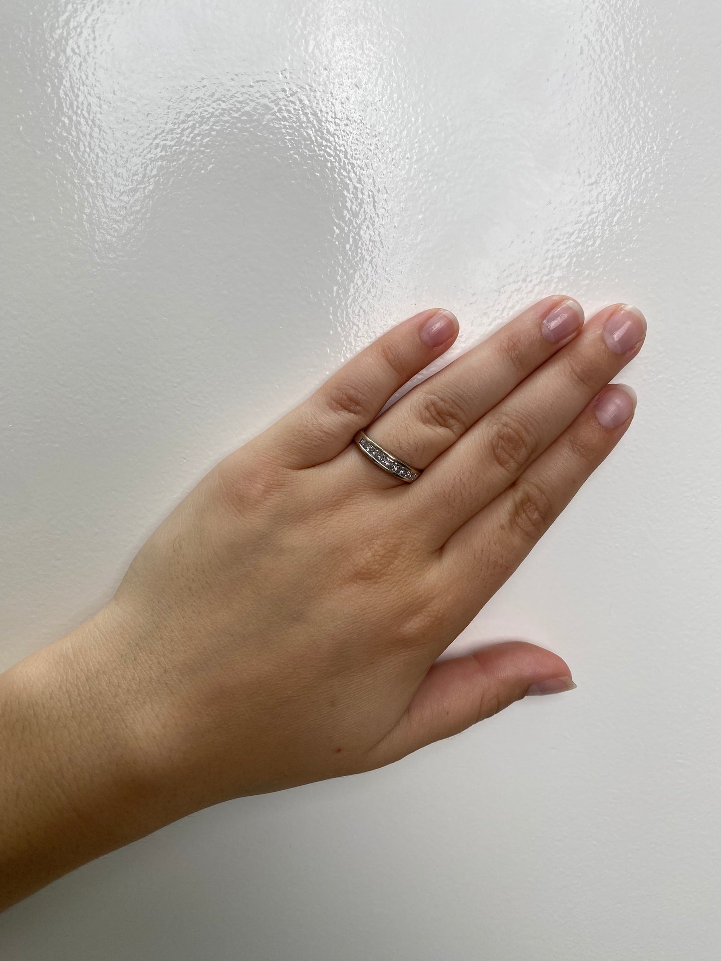 Diamond and White Gold Band