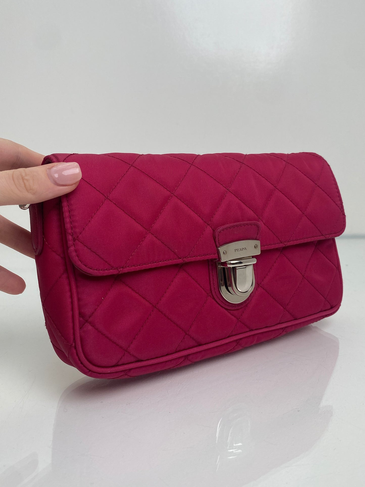 Prada Pink Tessuto Crossbody Bag SHW