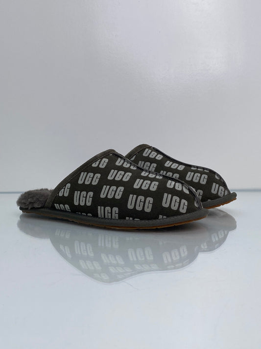 Ugg Gray Logo Slippers, 9