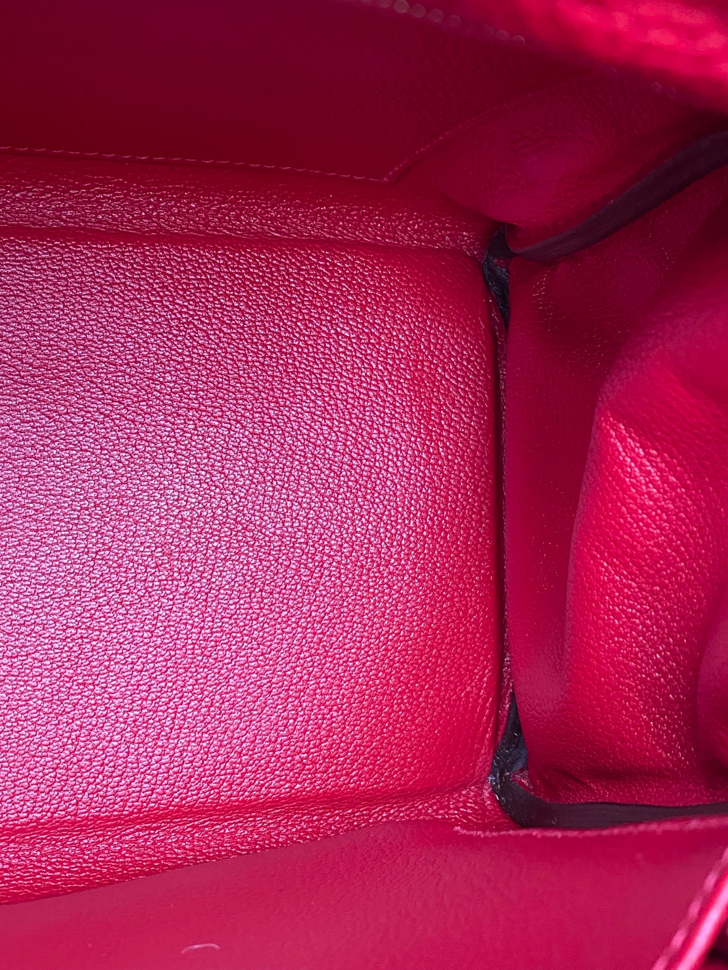 Hermes Kelly 32 Rouge Casaque Togo Retourne PHW w / Canvas Strap #P